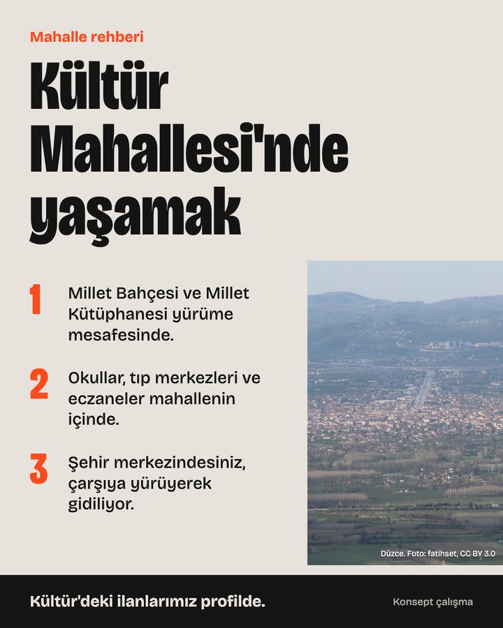 Mahalle rehberi: Kültür Mahallesi’nde yaşamak, üç madde ve Düzce fotoğrafı