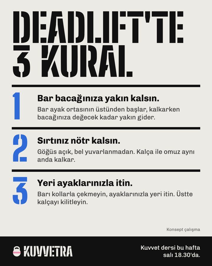 Teknik paylaşım: deadlift’te 3 kural