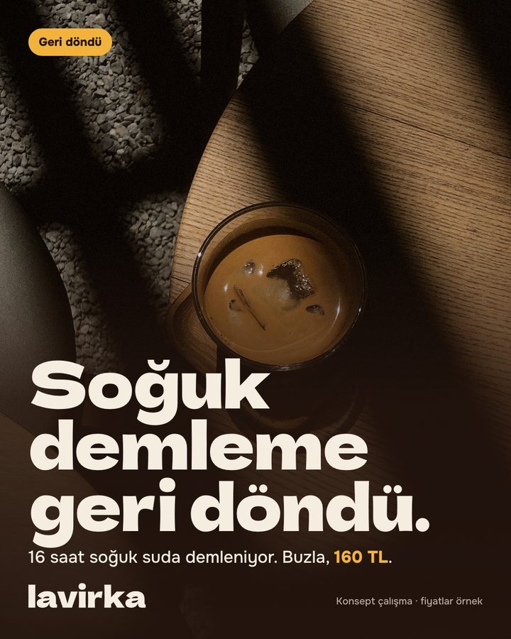Soğuk demleme geri döndü: 16 saat soğuk suda, buzla 160 TL