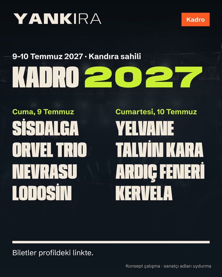 Kadro paylaşımı: 9–10 Temmuz 2027, Kandıra sahili, iki günün sanatçıları
